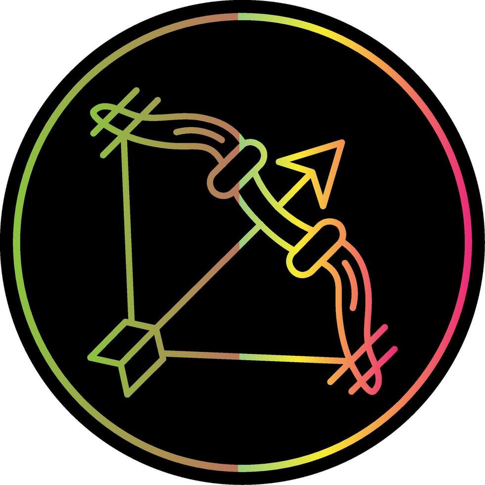 Bogenschütze Linie Gradient fällig Farbe Symbol vektor