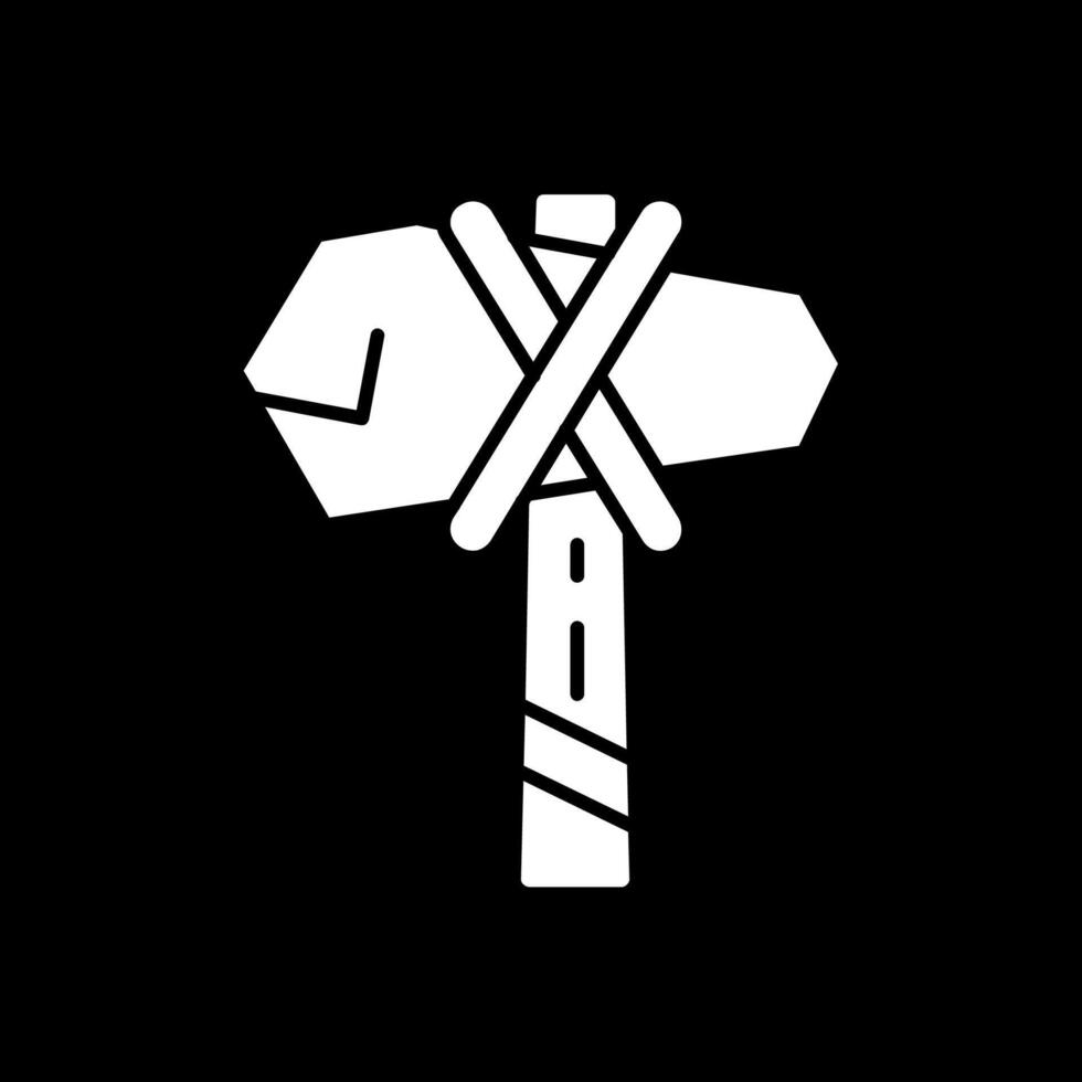 Hammer-Glyphe umgekehrtes Symbol vektor