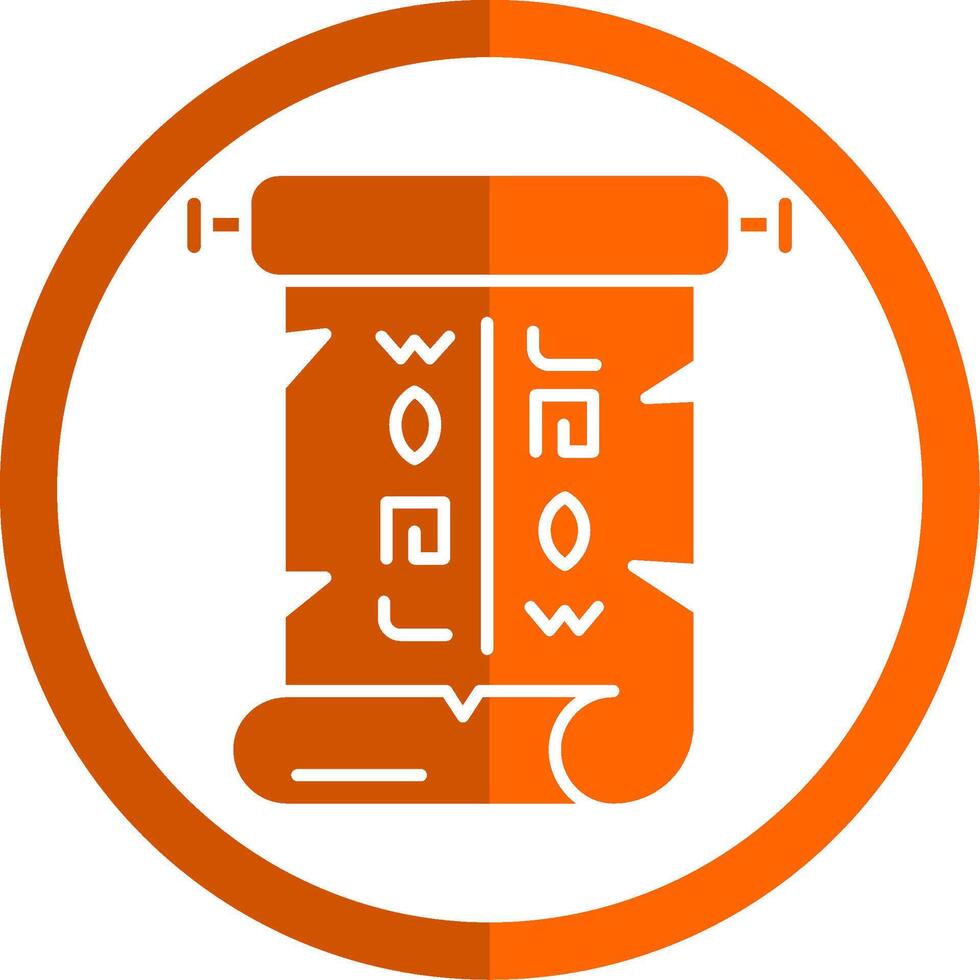 papyrus glyf orange cirkel ikon vektor