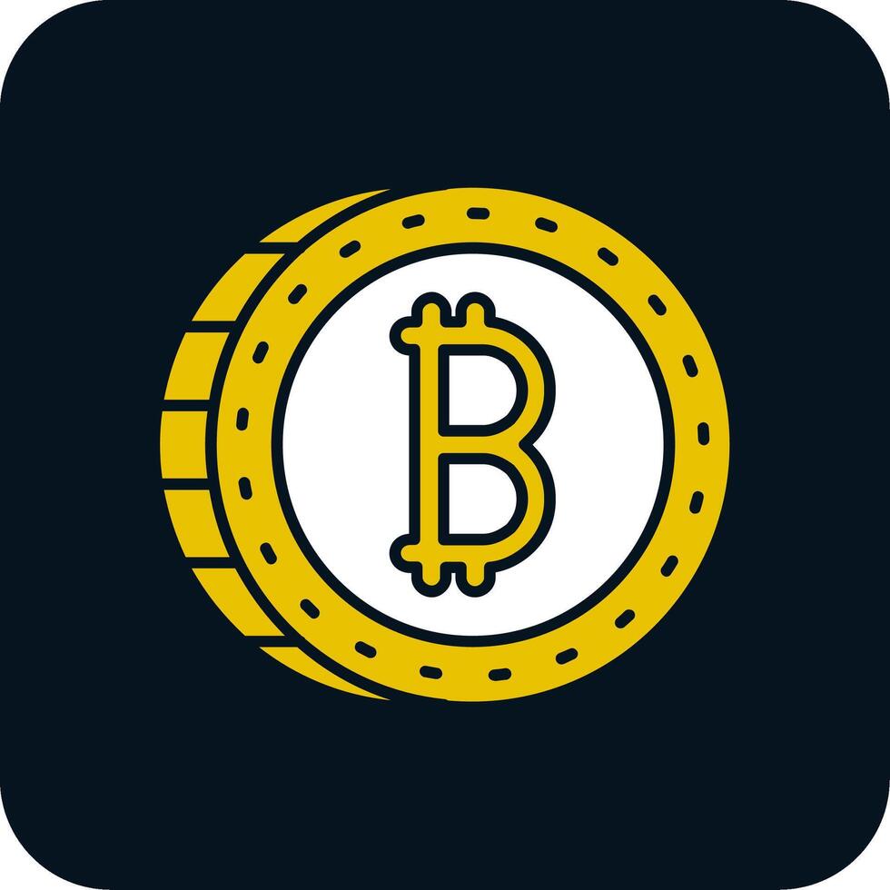 Bitcoin-Glyphe zweifarbiges Symbol vektor