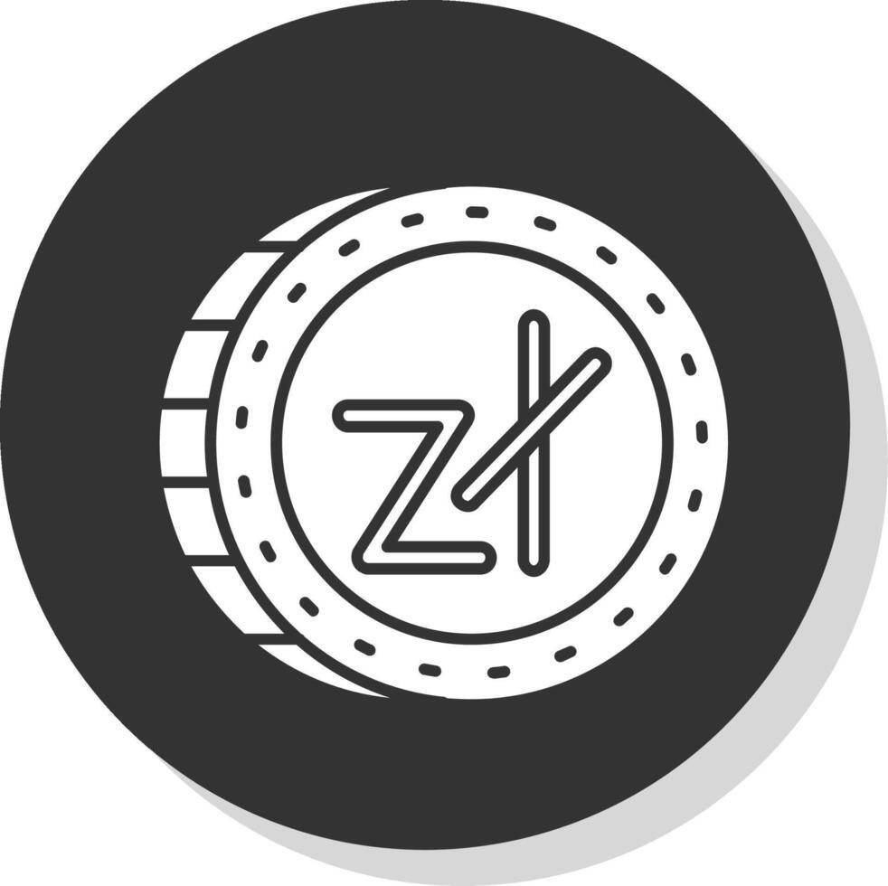 Zloty Glyphe grau Kreis Symbol vektor