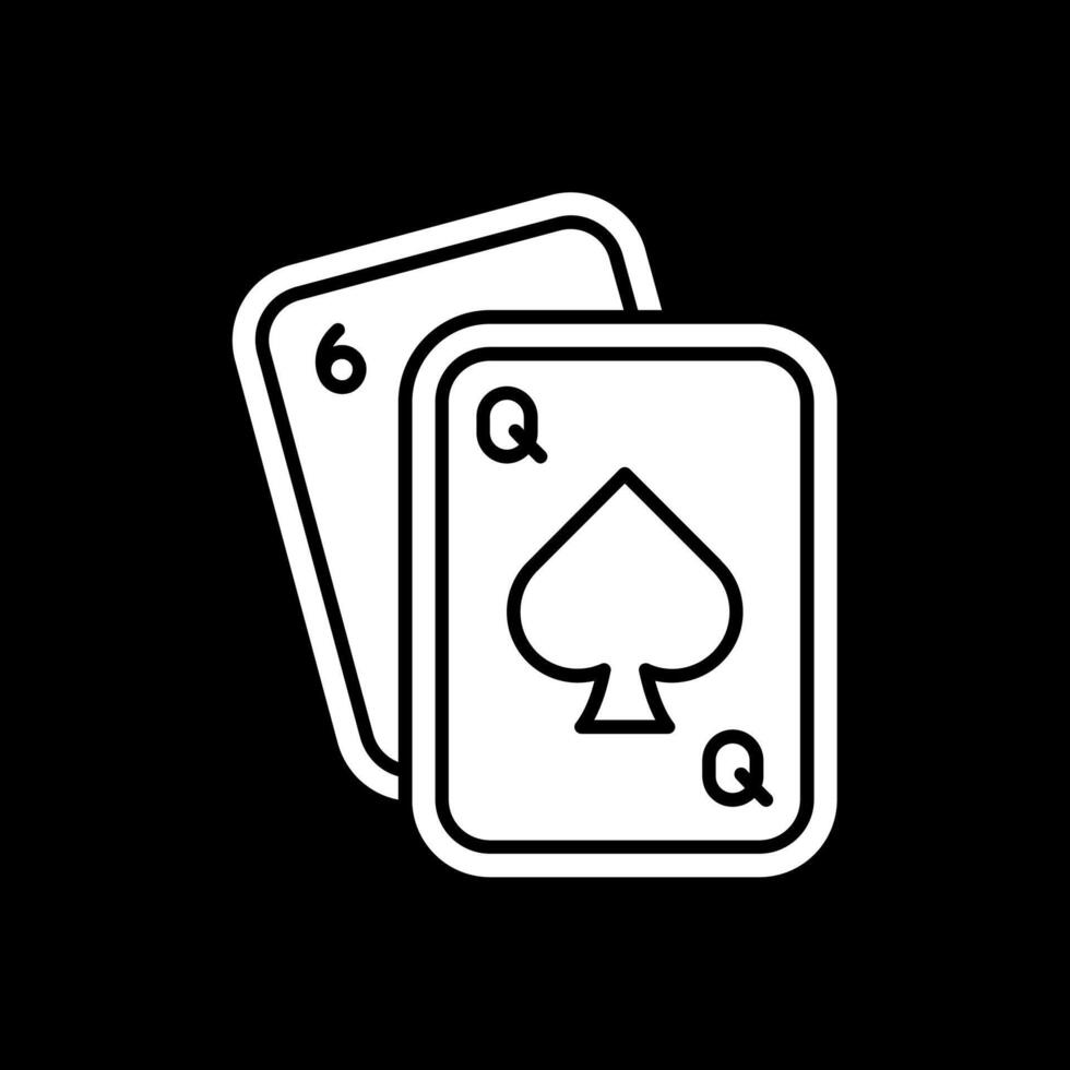 Invertiertes Symbol für Poker-Glyphe vektor