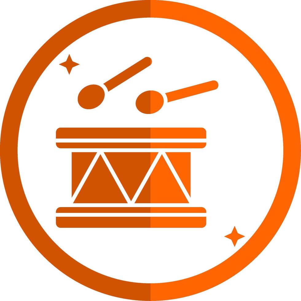 trumma glyf orange cirkel ikon vektor