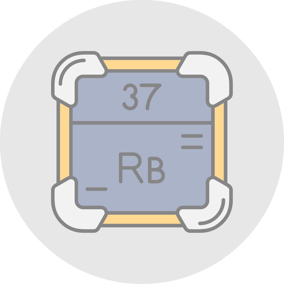 rubidium linje fylld ljus cirkel ikon vektor