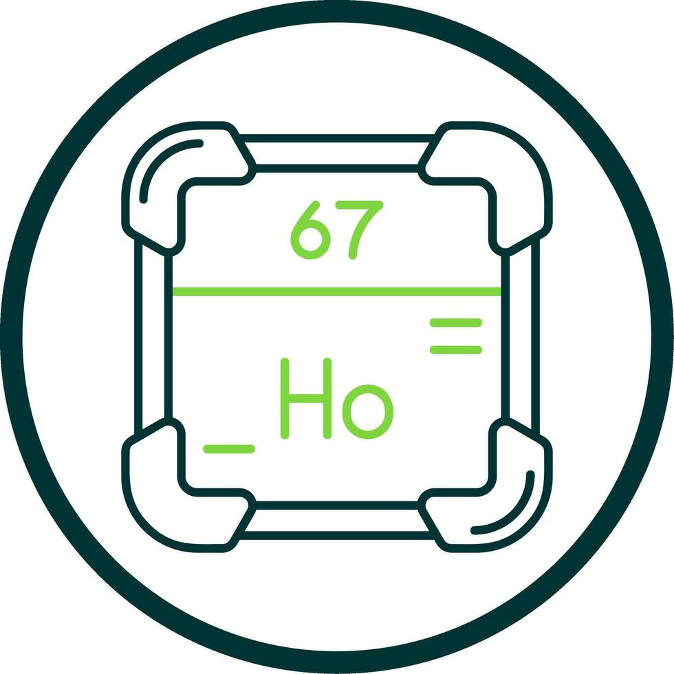 holmium linje cirkel ikon vektor