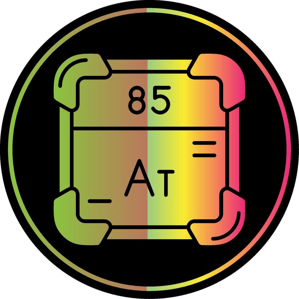 Astatine Glyphe fällig Farbe Symbol vektor