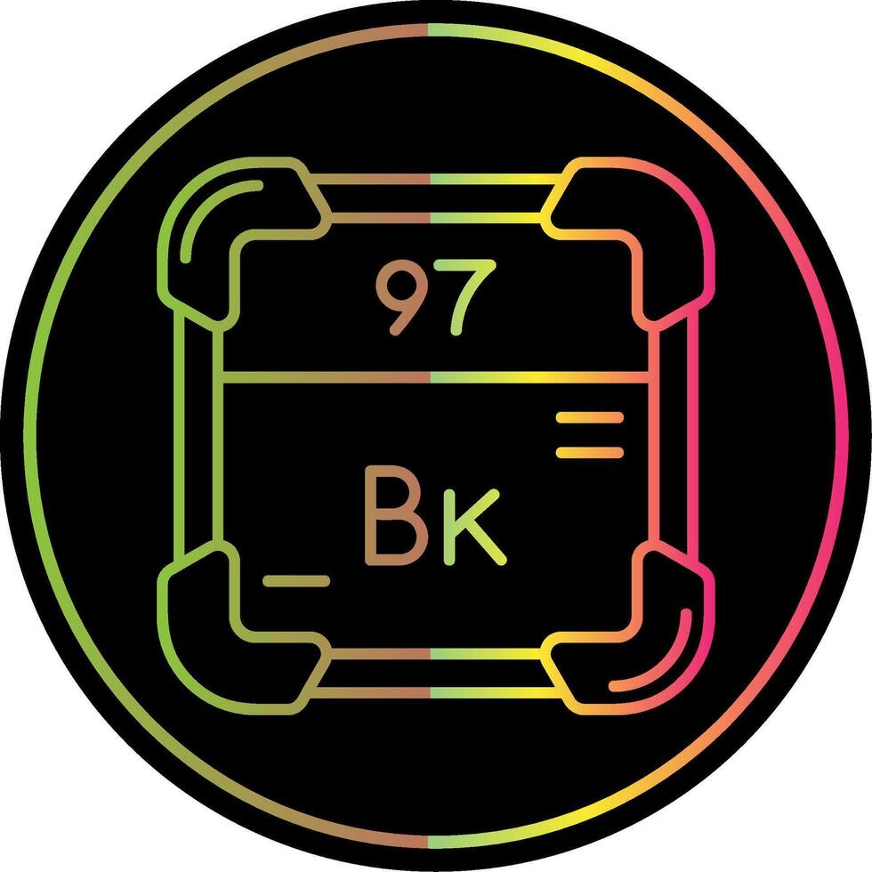 Berkelium Linie Gradient fällig Farbe Symbol vektor