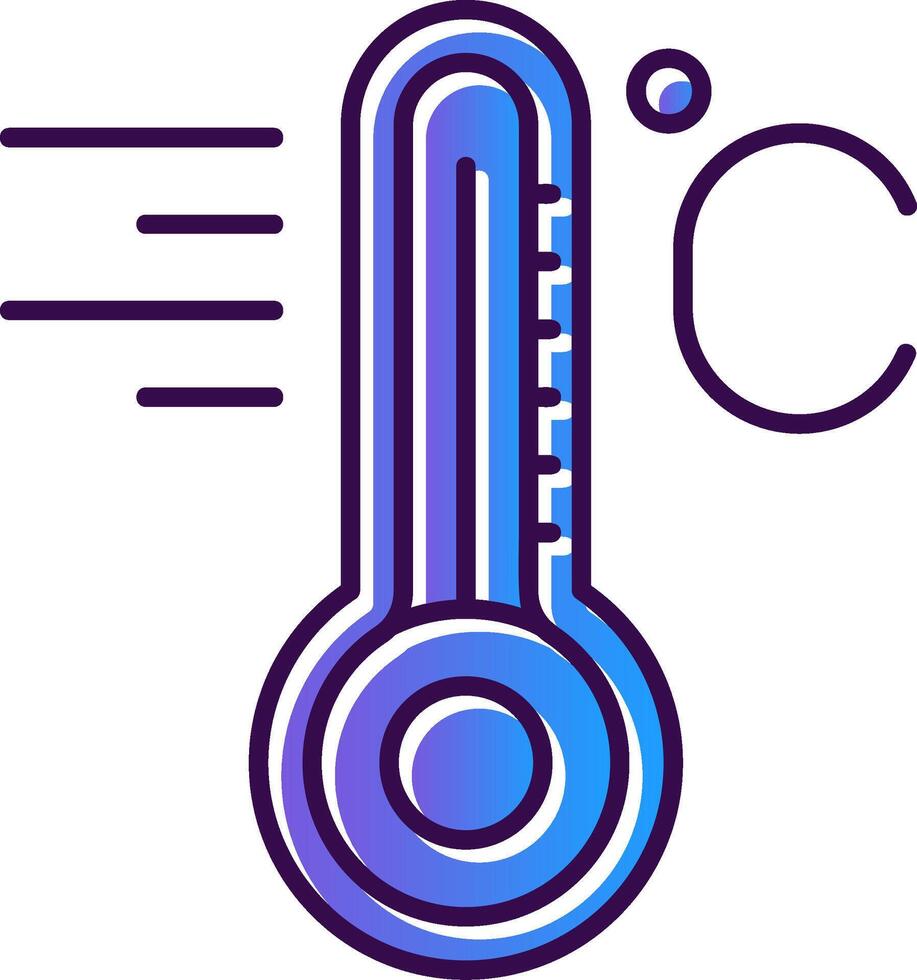 temperatur lutning fylld ikon vektor