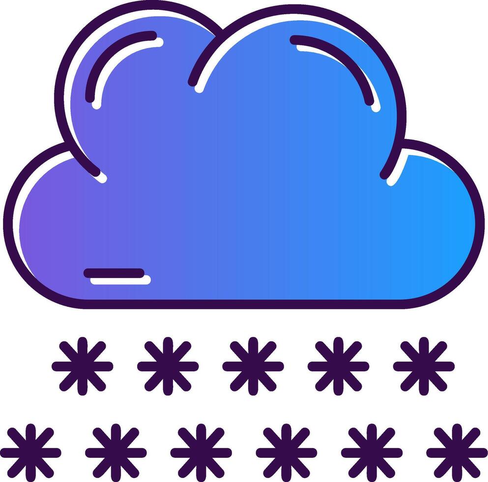 snöig lutning fylld ikon vektor