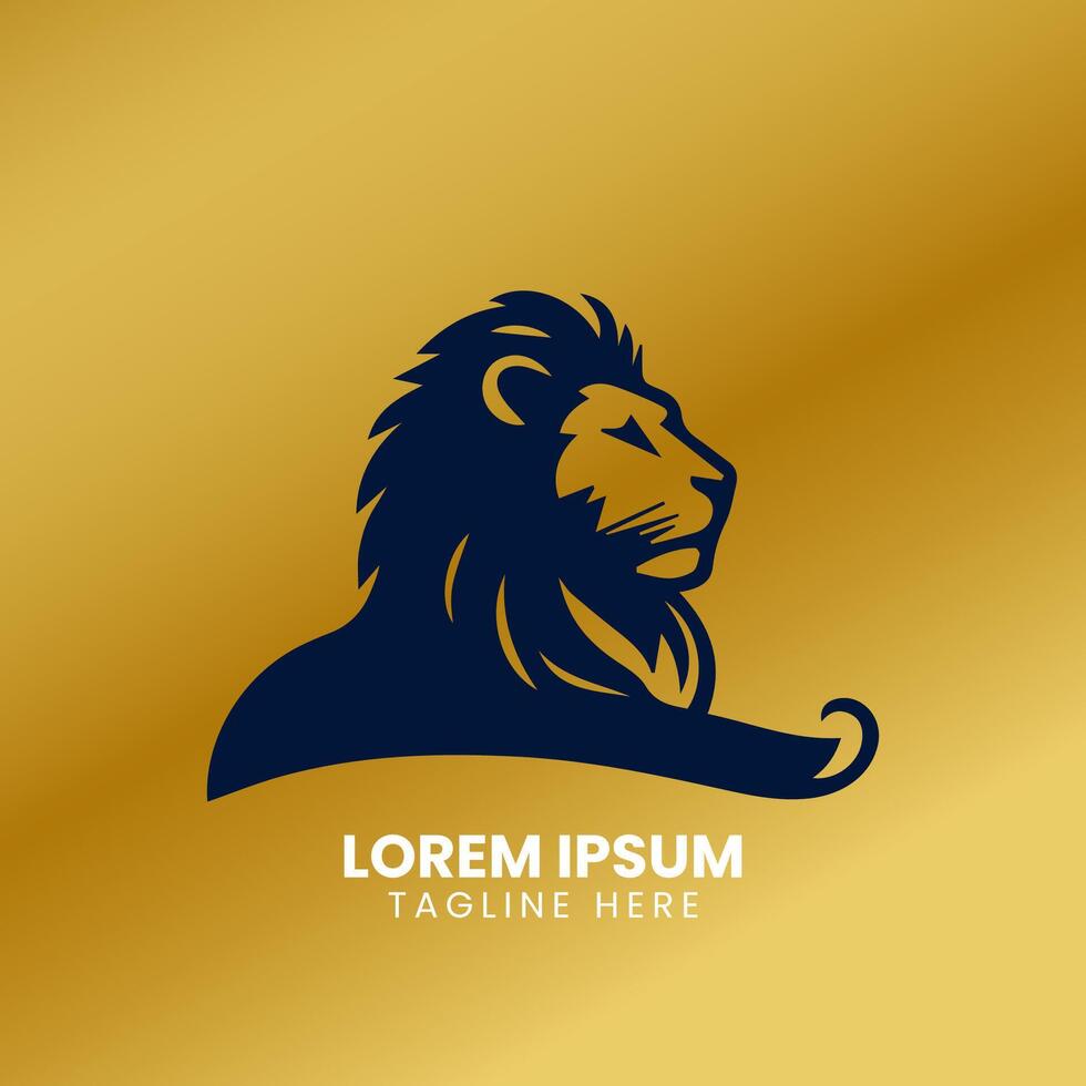 lejon guld logotyp design vektor mall