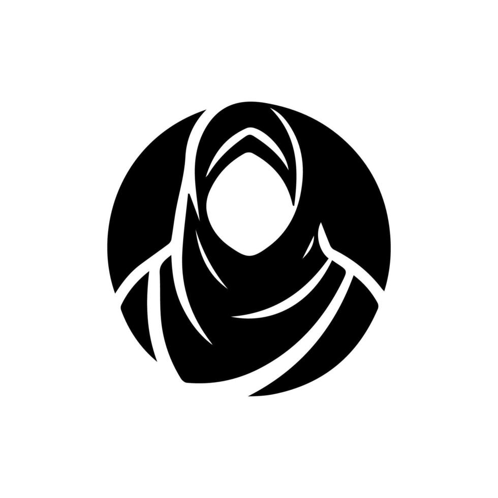 kvinnor hijab skönhet vektor logotyp mall