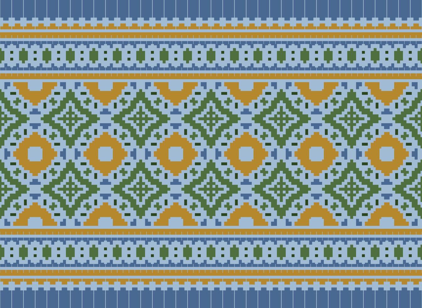 Kreuz Stich und Pixel ethnisch Muster bringen beschwingt Stil zu Stoffe, Saris, und Ikat Entwürfe, rot Farbe Kreuz Stich. traditionell Design. vektor