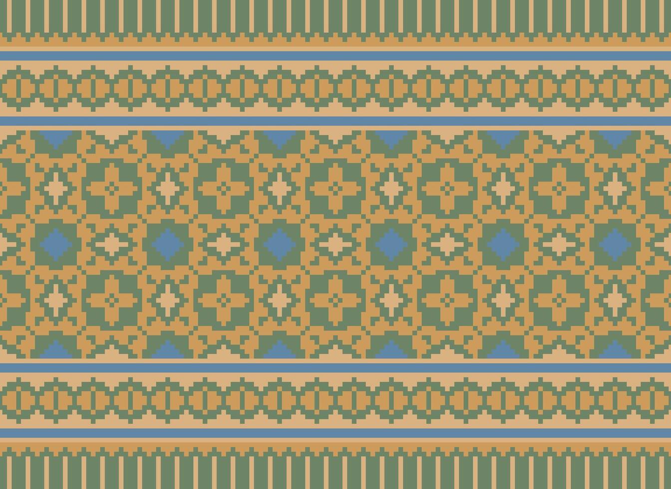 geometrisk etnisk mönster. pixel mönster. design för Kläder, tyg, bakgrund, tapet, omslag, batik. stickat, broderi stil. aztec geometrisk konst prydnad skriva ut. vektor illustration.