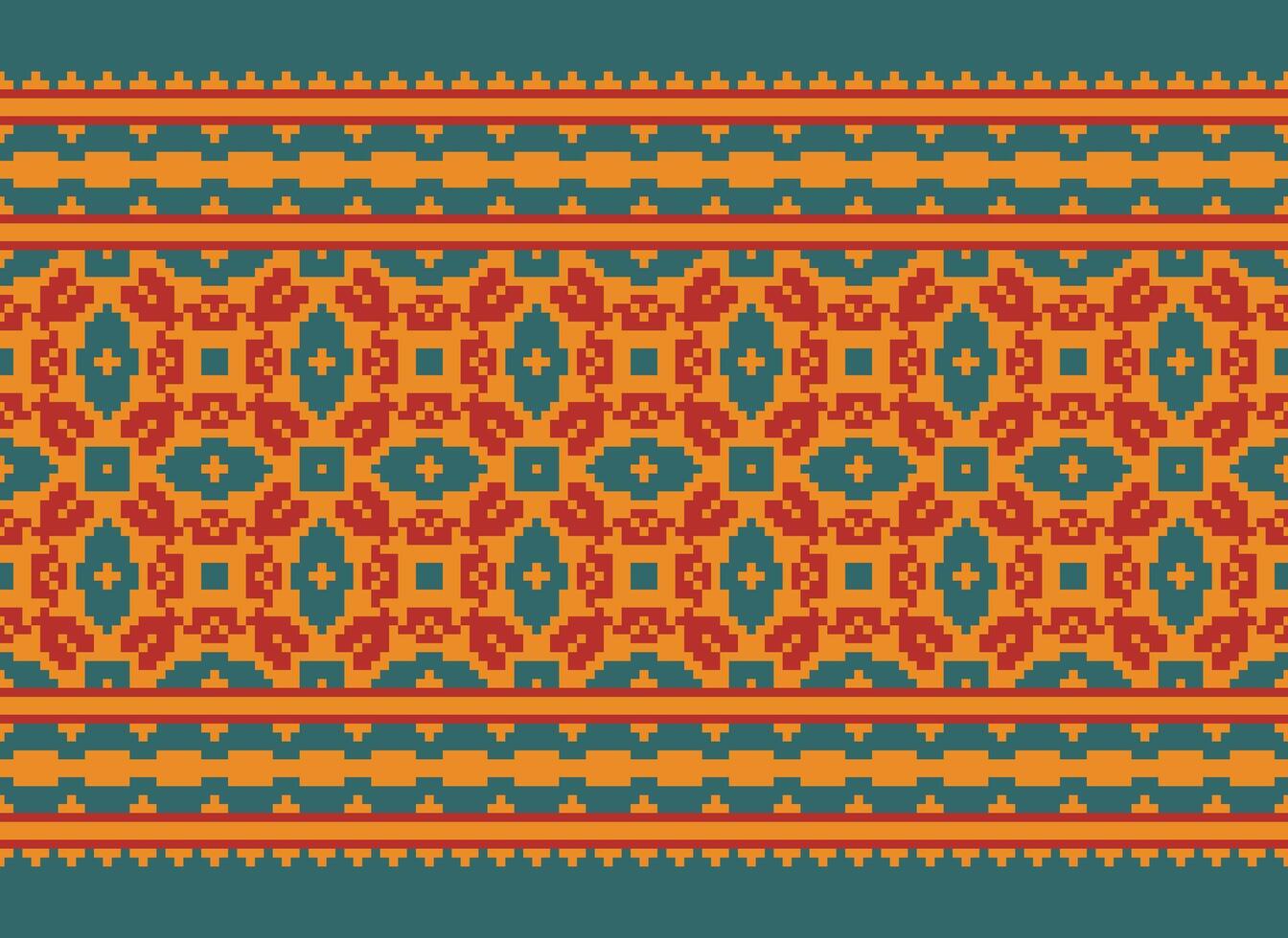 geometrisk etnisk mönster. pixel mönster. design för Kläder, tyg, bakgrund, tapet, omslag, batik. stickat, broderi stil. aztec geometrisk konst prydnad skriva ut. vektor illustration.