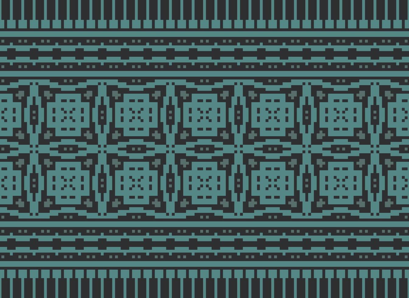 geometrisk etnisk mönster. pixel mönster. design för Kläder, tyg, bakgrund, tapet, omslag, batik. stickat, broderi stil. aztec geometrisk konst prydnad skriva ut. vektor illustration.