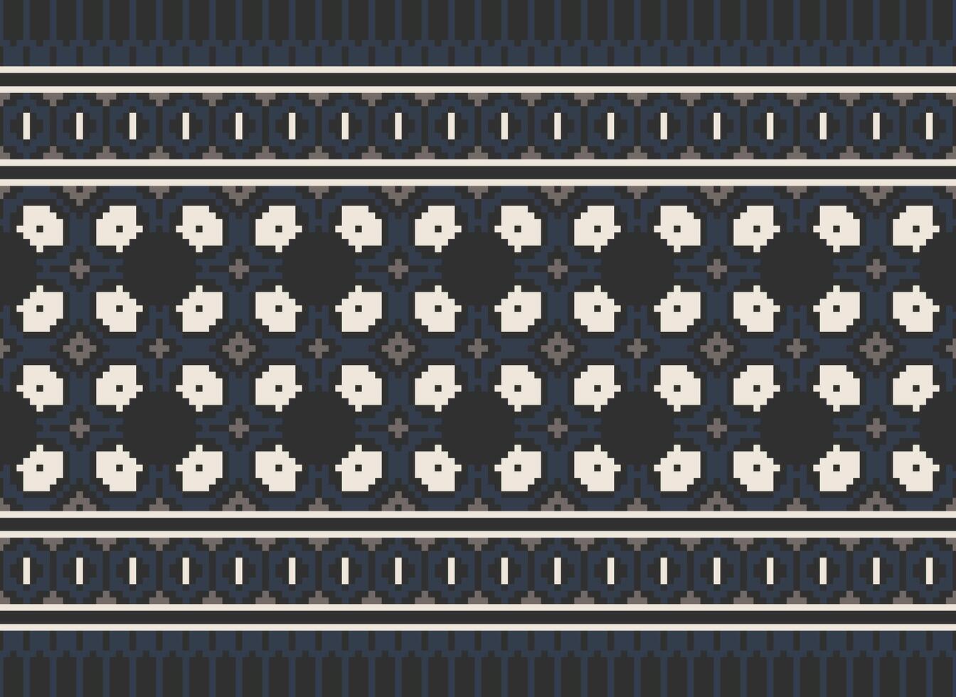 schön Blumen- Kreuz Stich Muster.geometrisch ethnisch orientalisch Muster traditionell Hintergrund.aztec Stil abstrakt Vektor illustration.design zum textur, stoff, kleidung, verpackung, dekoration, teppich.