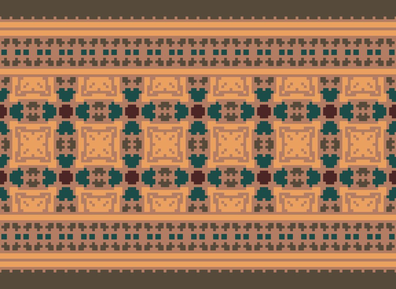 schön Blumen- Kreuz Stich Muster.geometrisch ethnisch orientalisch Muster traditionell Hintergrund.aztec Stil abstrakt Vektor illustration.design zum textur, stoff, kleidung, verpackung, dekoration, teppich.