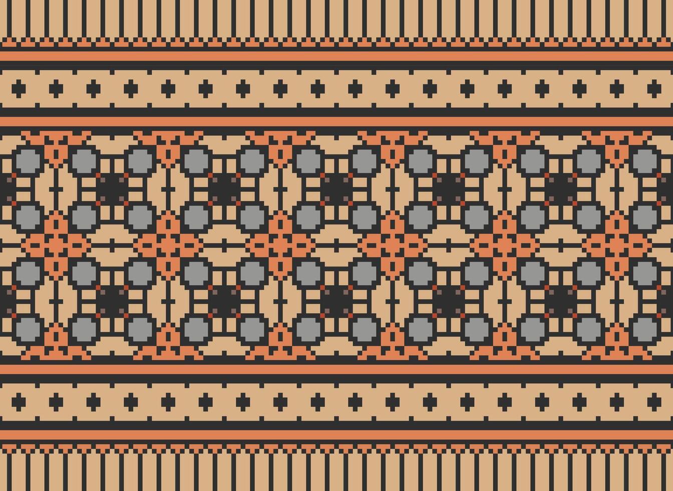 schön Blumen- Kreuz Stich Muster.geometrisch ethnisch orientalisch Muster traditionell Hintergrund.aztec Stil abstrakt Vektor illustration.design zum textur, stoff, kleidung, verpackung, dekoration, teppich.