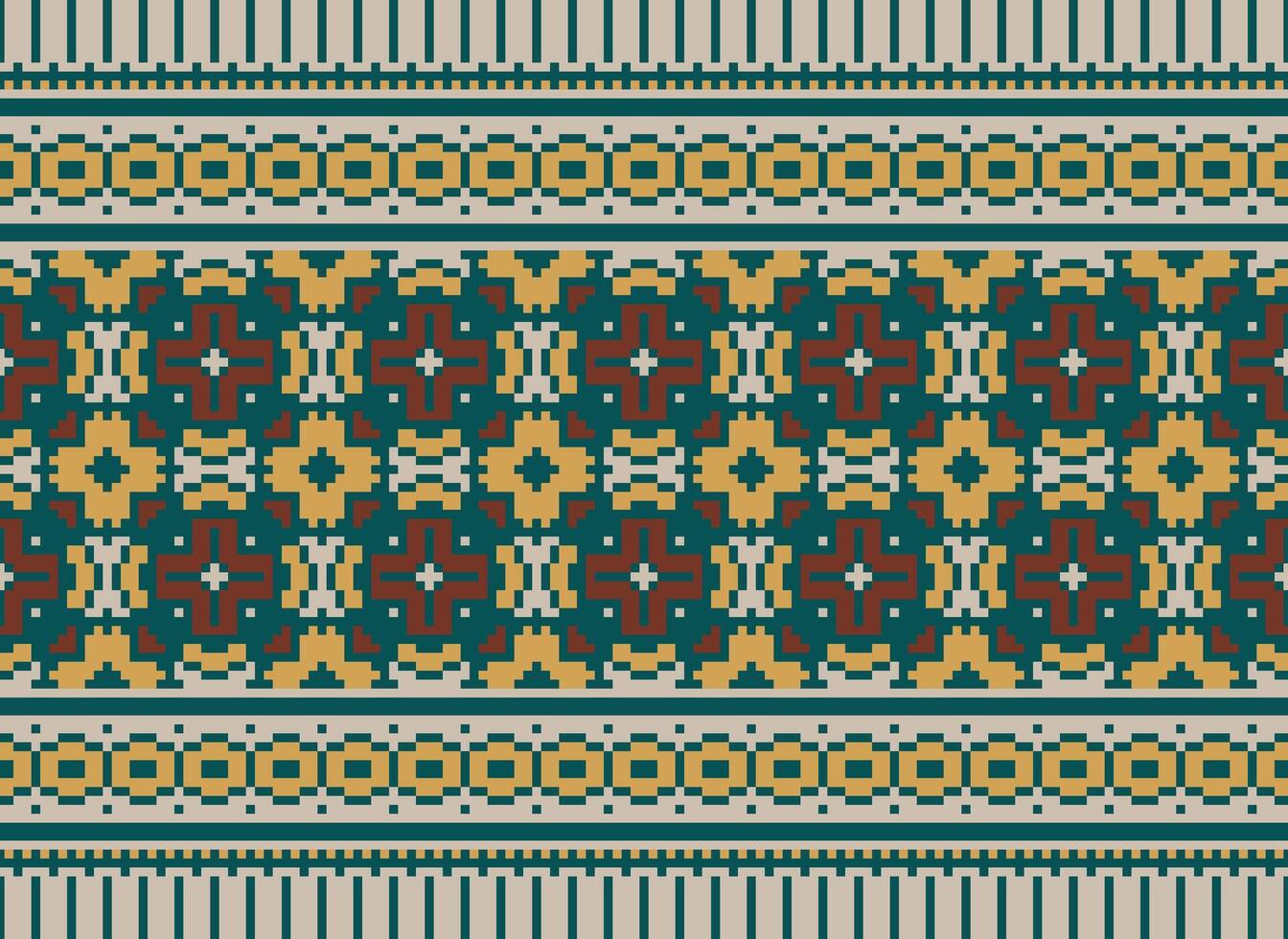 skön blommig korsa sy mönster.geometrisk etnisk orientalisk mönster traditionell background.aztec stil abstrakt vektor illustration.design för textur, tyg, kläder, inslagning, dekoration, matta.