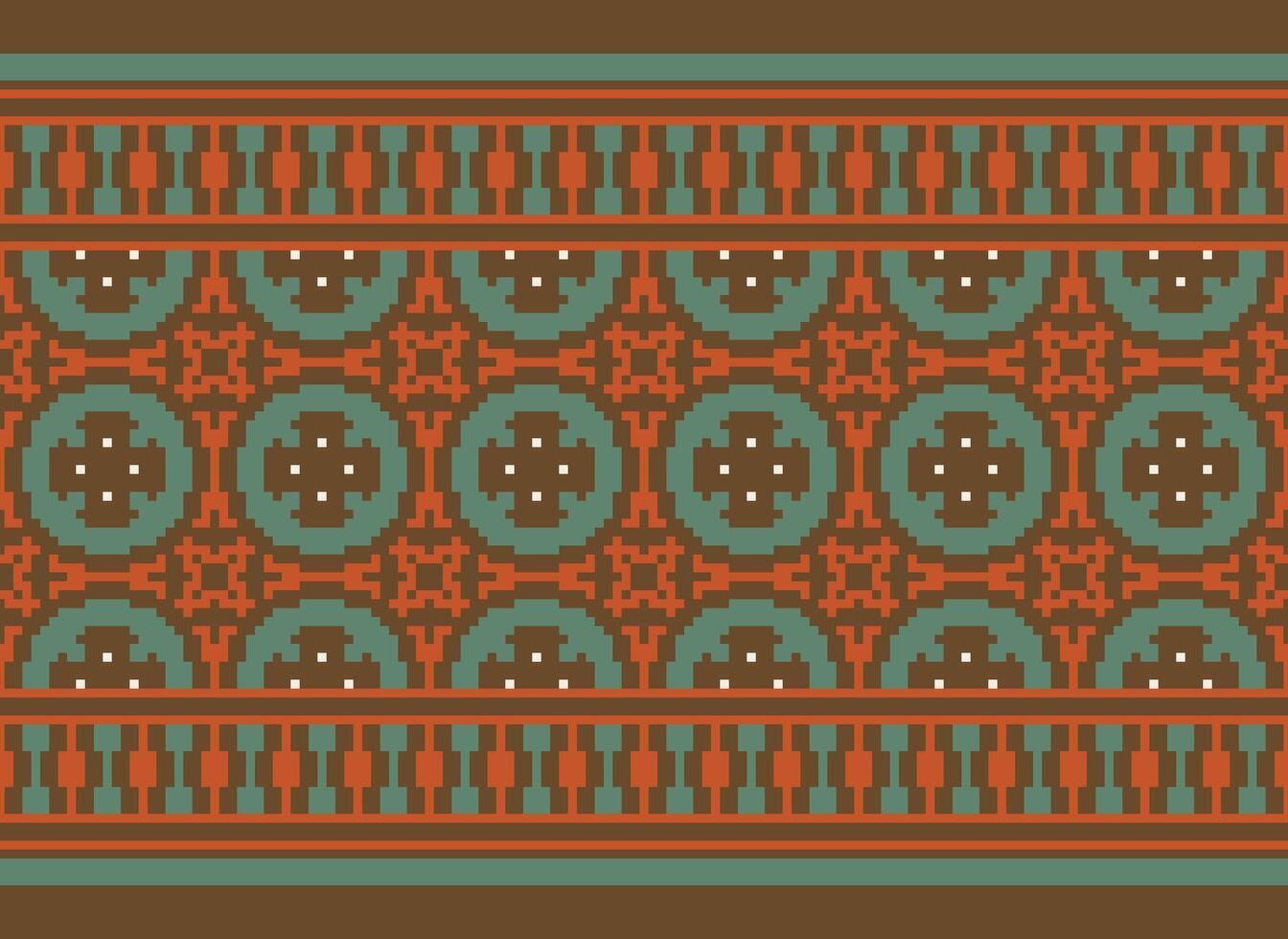 schön Blumen- Kreuz Stich Muster.geometrisch ethnisch orientalisch Muster traditionell Hintergrund.aztec Stil abstrakt Vektor illustration.design zum textur, stoff, kleidung, verpackung, dekoration, teppich.