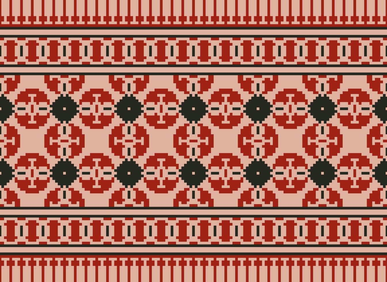 schön Blumen- Kreuz Stich Muster.geometrisch ethnisch orientalisch Muster traditionell Hintergrund.aztec Stil abstrakt Vektor illustration.design zum textur, stoff, kleidung, verpackung, dekoration, teppich.