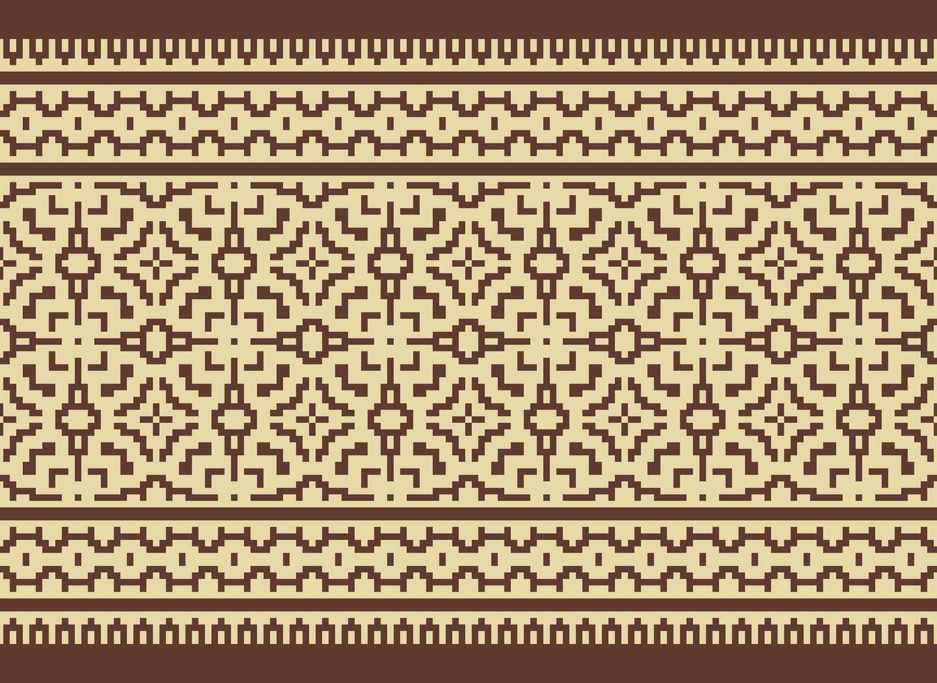 pixel korsa sy broderi. etnisk mönster. inföding stil. traditionell design för textur, textil, tyg, Kläder, stickat, skriva ut. geometrisk pixel horisontell sömlös vektor. vektor