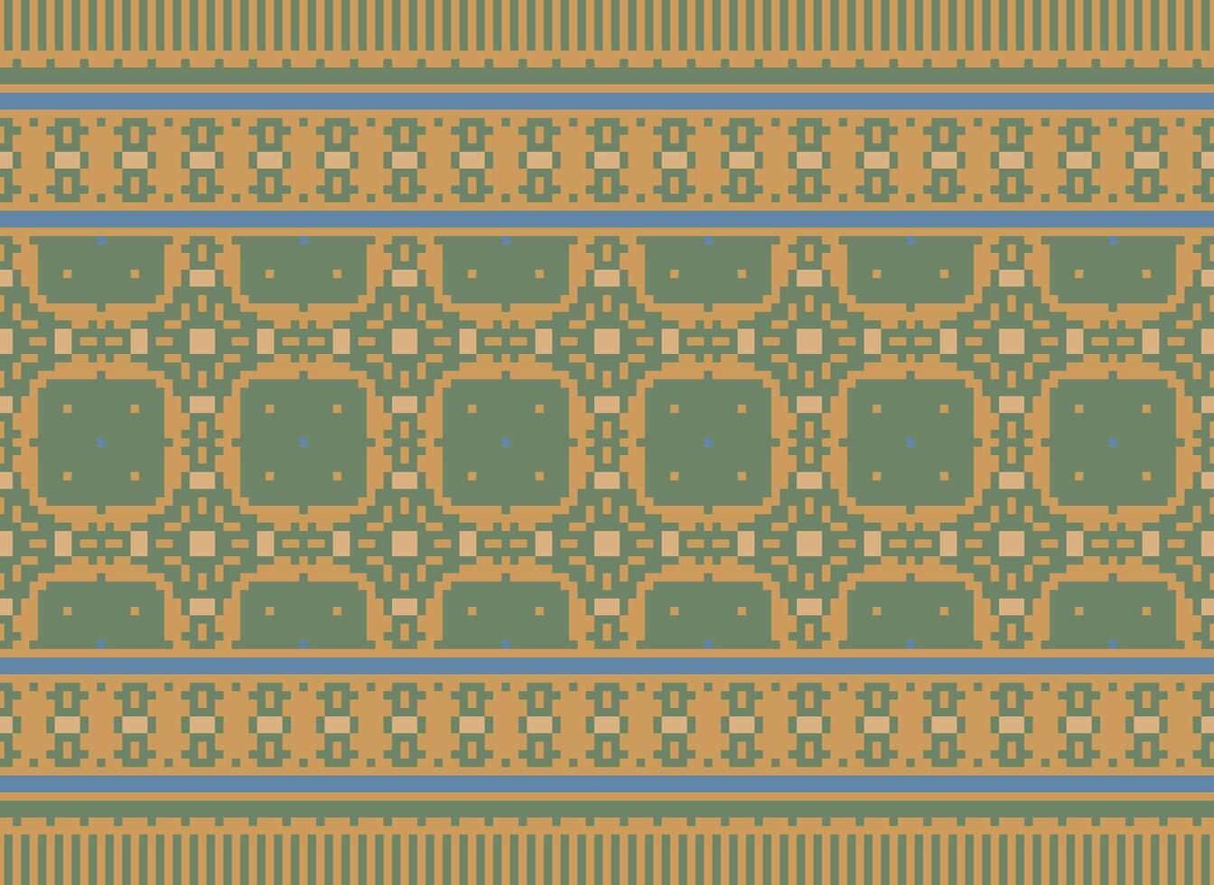 pixel årgångar korsa sy traditionell etnisk mönster paisley blomma ikat bakgrund abstrakt aztec afrikansk indonesiska indisk sömlös mönster för tyg skriva ut trasa klänning matta gardiner och sarong vektor