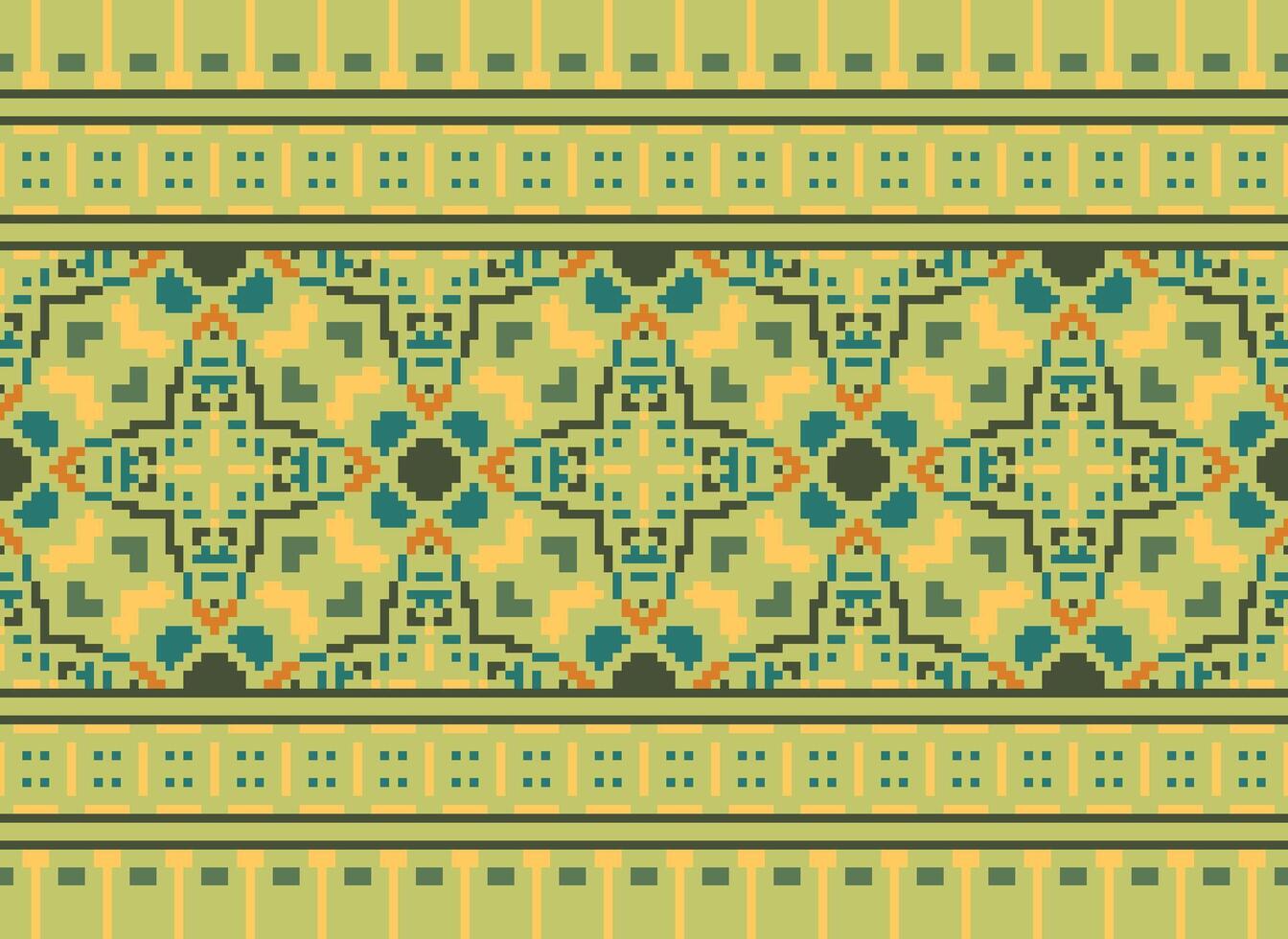 pixel årgångar korsa sy traditionell etnisk mönster paisley blomma ikat bakgrund abstrakt aztec afrikansk indonesiska indisk sömlös mönster för tyg skriva ut trasa klänning matta gardiner och sarong vektor