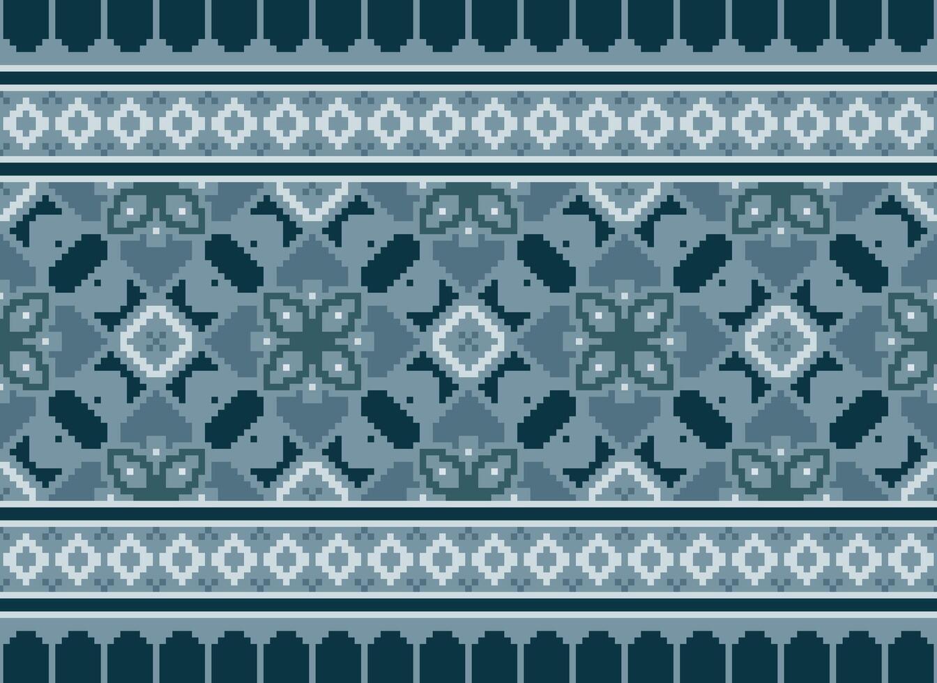 pixel årgångar korsa sy traditionell etnisk mönster paisley blomma ikat bakgrund abstrakt aztec afrikansk indonesiska indisk sömlös mönster för tyg skriva ut trasa klänning matta gardiner och sarong vektor