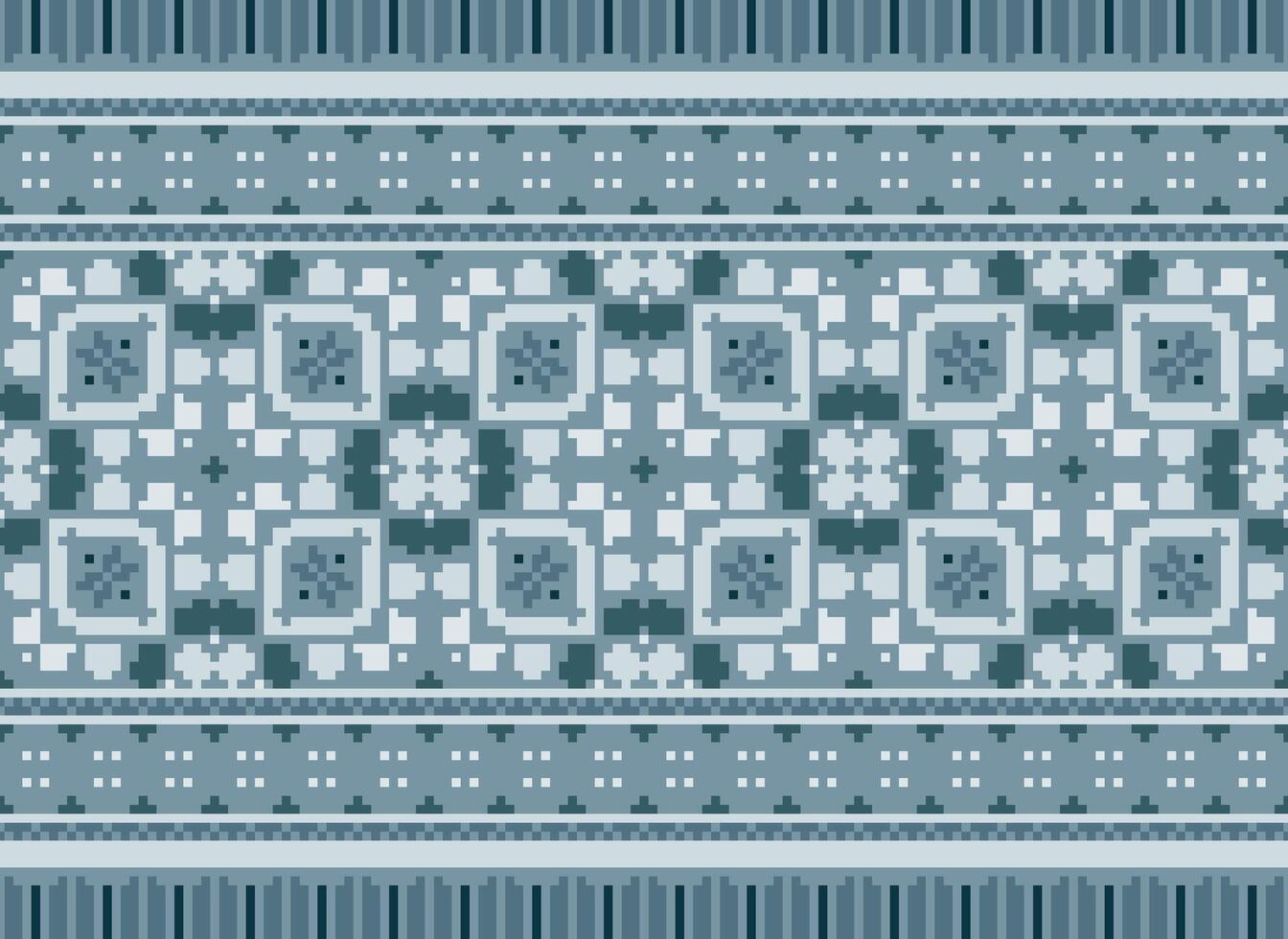 pixel årgångar korsa sy traditionell etnisk mönster paisley blomma ikat bakgrund abstrakt aztec afrikansk indonesiska indisk sömlös mönster för tyg skriva ut trasa klänning matta gardiner och sarong vektor