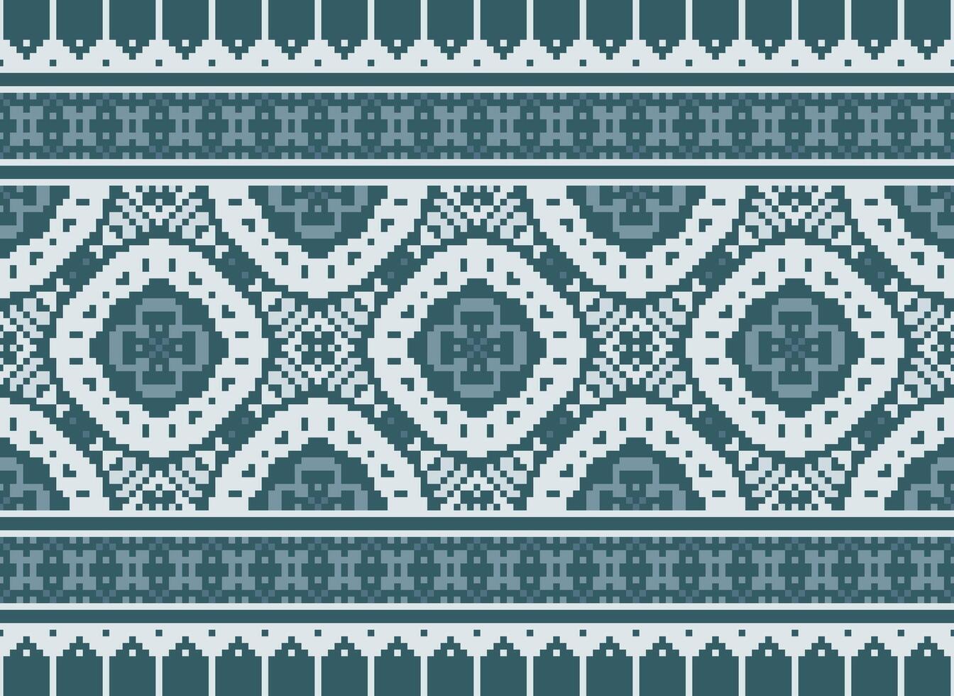 pixel årgångar korsa sy traditionell etnisk mönster paisley blomma ikat bakgrund abstrakt aztec afrikansk indonesiska indisk sömlös mönster för tyg skriva ut trasa klänning matta gardiner och sarong vektor