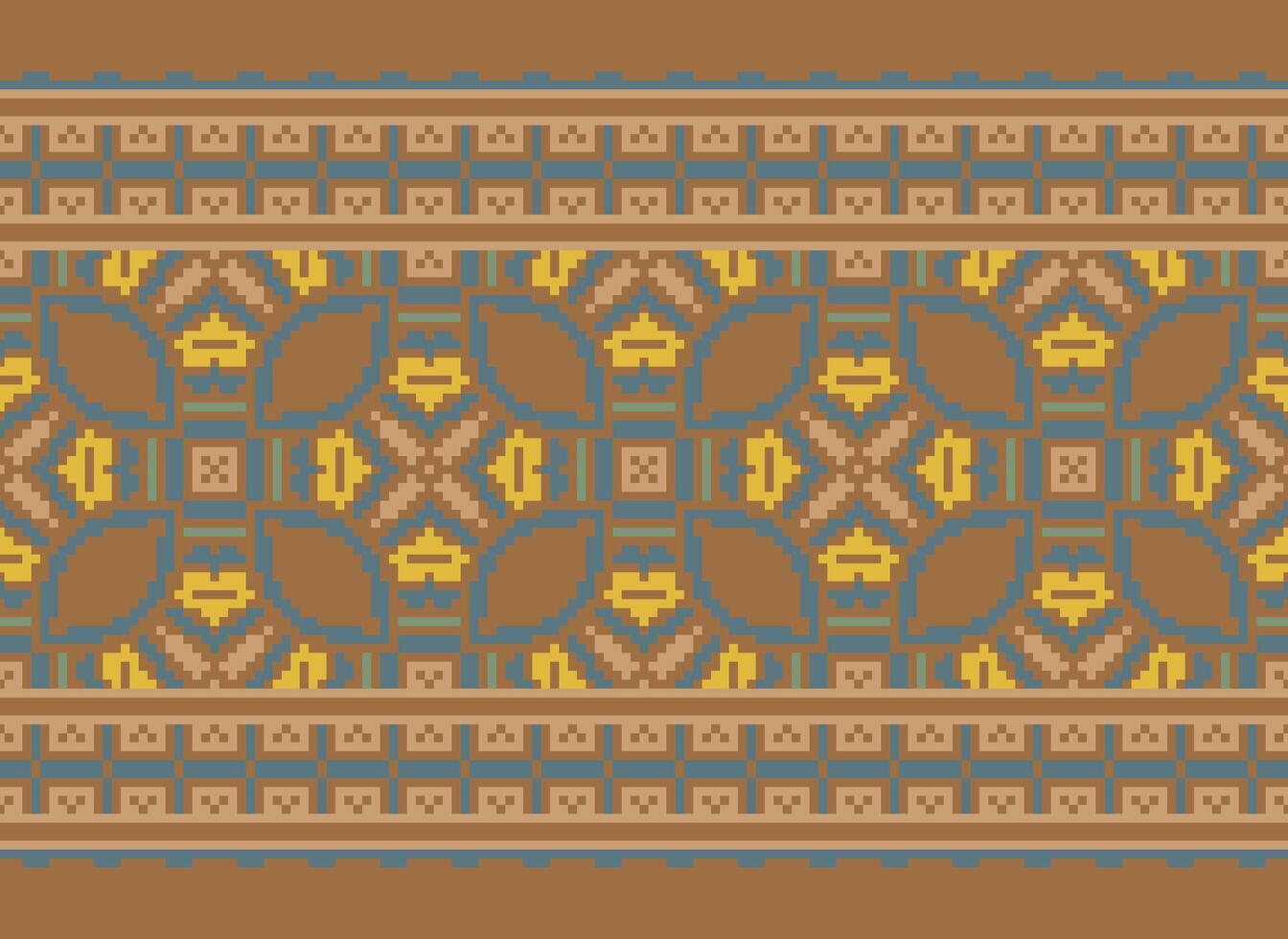 pixel årgångar korsa sy traditionell etnisk mönster paisley blomma ikat bakgrund abstrakt aztec afrikansk indonesiska indisk sömlös mönster för tyg skriva ut trasa klänning matta gardiner och sarong vektor