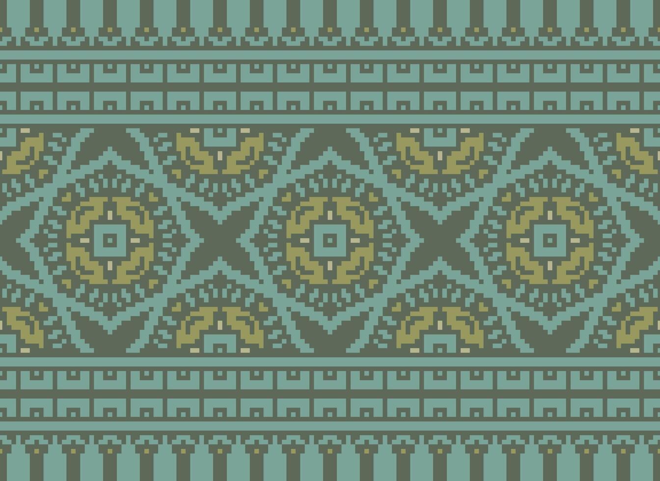 pixel årgångar korsa sy traditionell etnisk mönster paisley blomma ikat bakgrund abstrakt aztec afrikansk indonesiska indisk sömlös mönster för tyg skriva ut trasa klänning matta gardiner och sarong vektor