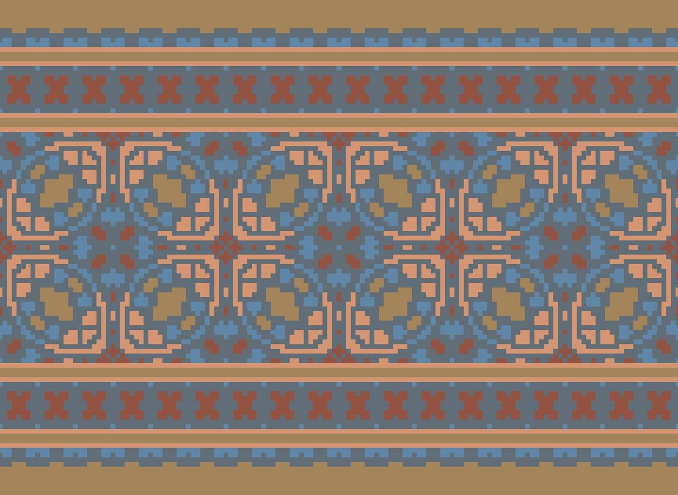 pixel årgångar korsa sy traditionell etnisk mönster paisley blomma ikat bakgrund abstrakt aztec afrikansk indonesiska indisk sömlös mönster för tyg skriva ut trasa klänning matta gardiner och sarong vektor