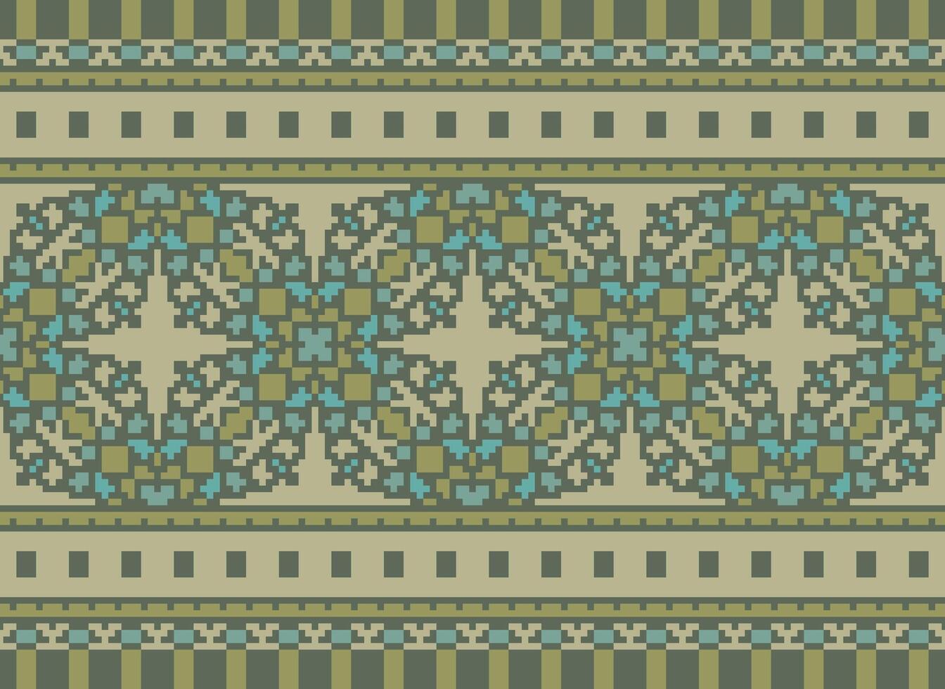 pixel årgångar korsa sy traditionell etnisk mönster paisley blomma ikat bakgrund abstrakt aztec afrikansk indonesiska indisk sömlös mönster för tyg skriva ut trasa klänning matta gardiner och sarong vektor