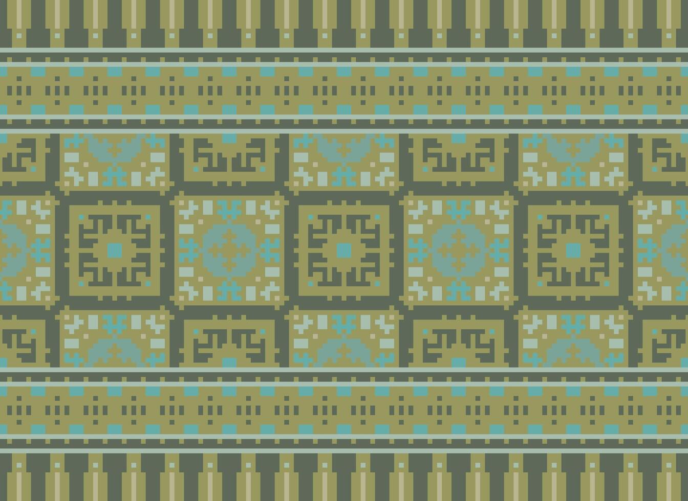 pixel årgångar korsa sy traditionell etnisk mönster paisley blomma ikat bakgrund abstrakt aztec afrikansk indonesiska indisk sömlös mönster för tyg skriva ut trasa klänning matta gardiner och sarong vektor