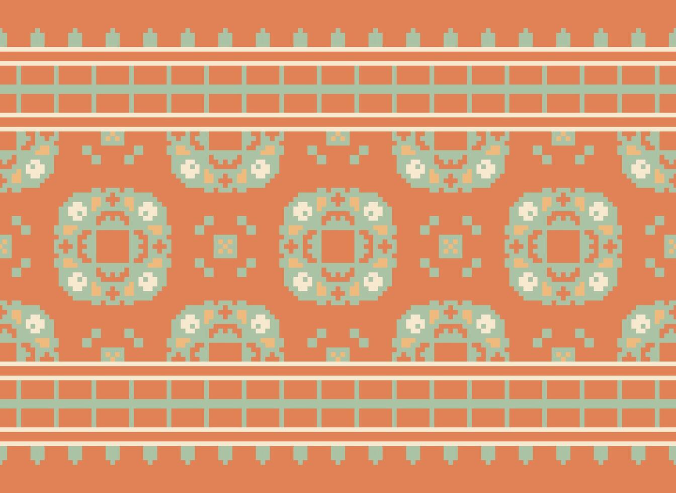 pixel årgångar korsa sy traditionell etnisk mönster paisley blomma ikat bakgrund abstrakt aztec afrikansk indonesiska indisk sömlös mönster för tyg skriva ut trasa klänning matta gardiner och sarong vektor