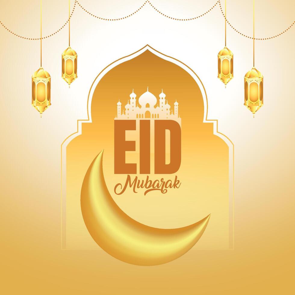 eid Mubarak Festival Gruß Sozial Medien Post Design vektor