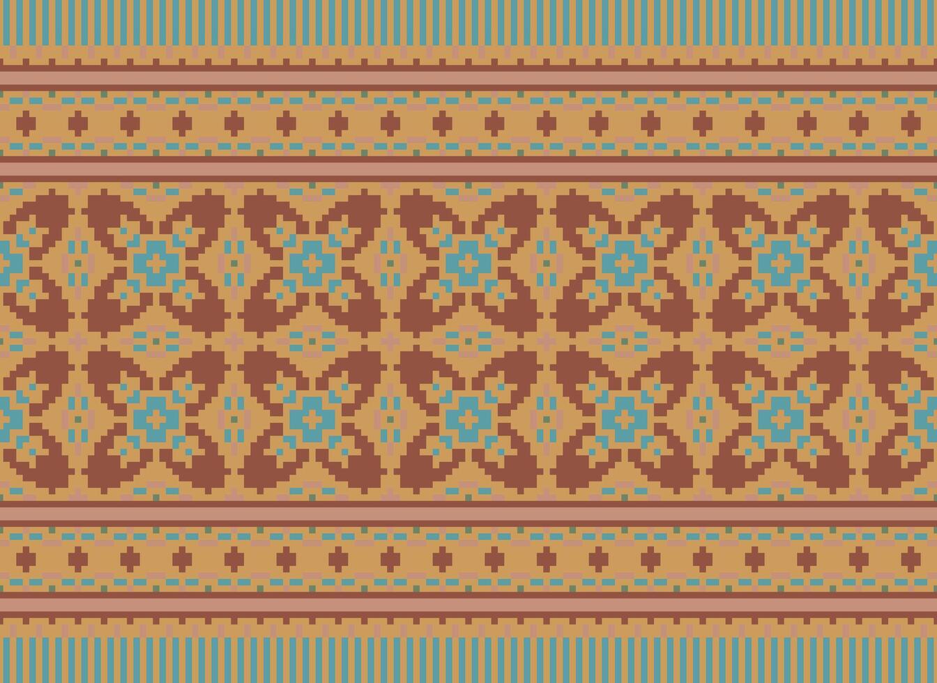 pixel årgångar korsa sy traditionell etnisk mönster paisley blomma ikat bakgrund abstrakt aztec afrikansk indonesiska indisk sömlös mönster för tyg skriva ut trasa klänning matta gardiner och sarong vektor