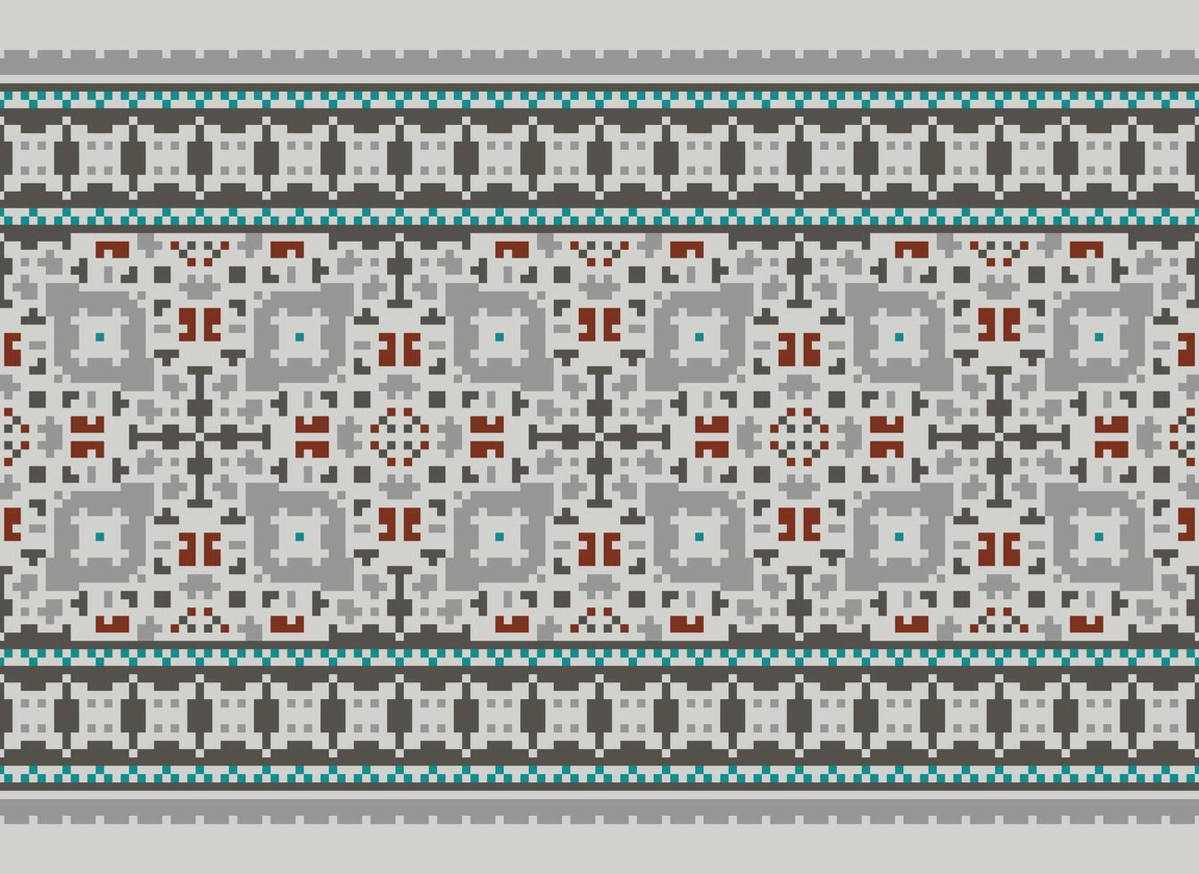 Pixel Jahrgänge Kreuz Stich traditionell ethnisch Muster Paisley Blume Ikat Hintergrund abstrakt aztekisch afrikanisch indonesisch indisch nahtlos Muster zum Stoff drucken Stoff Kleid Teppich Vorhänge und Sarong vektor