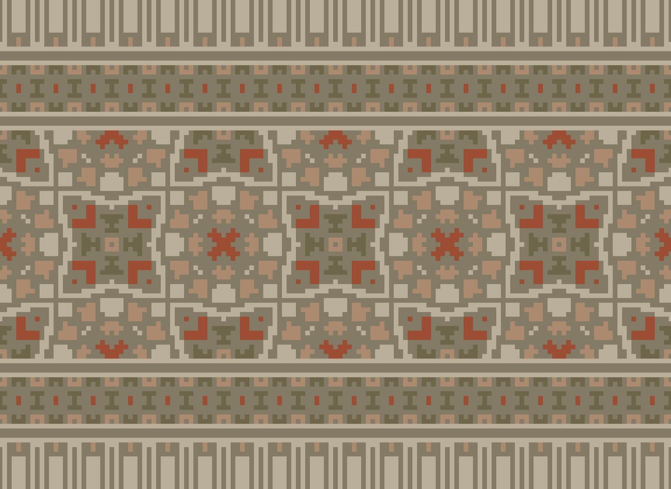 pixel årgångar korsa sy traditionell etnisk mönster paisley blomma ikat bakgrund abstrakt aztec afrikansk indonesiska indisk sömlös mönster för tyg skriva ut trasa klänning matta gardiner och sarong vektor