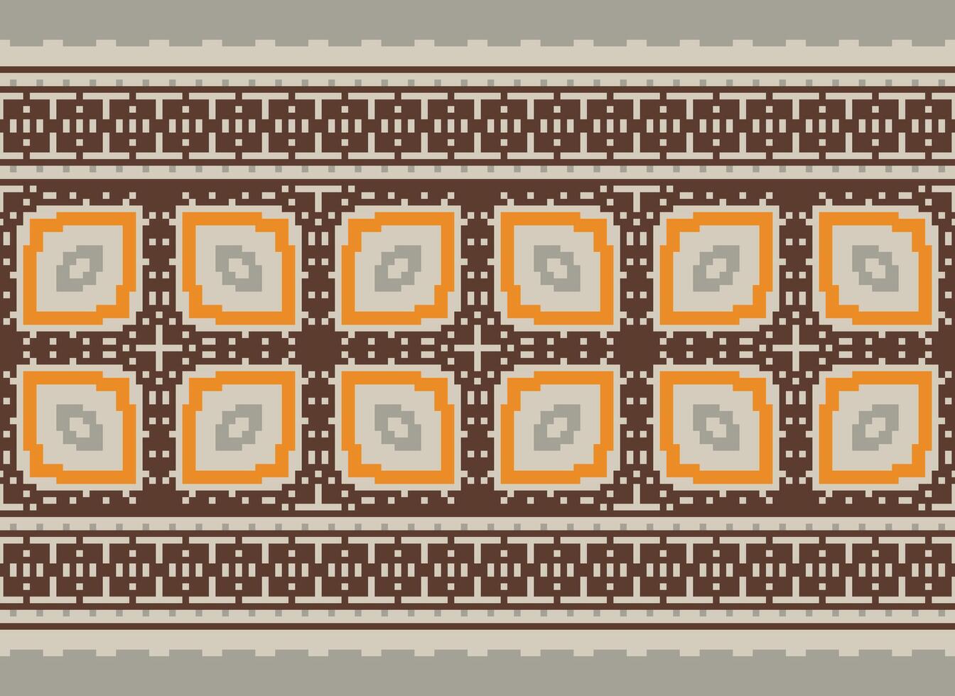 schön Pixel Muster traditionell Volk Stil, geometrisch ethnisch nahtlos Muster Vektor Illustration. Design zum Kreuz Stich, Teppich, Hintergrund, Kleidung, texti Stoff, Verpackung, Batik, Stickerei