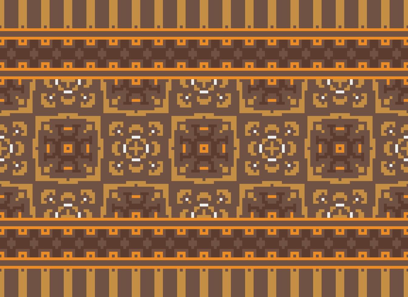 skön pixel mönster traditionell folk stil, geometrisk etnisk sömlös mönster vektor illustration. design för korsa sy, matta, tapet, Kläder, texti tyg, omslag, batik, broderi