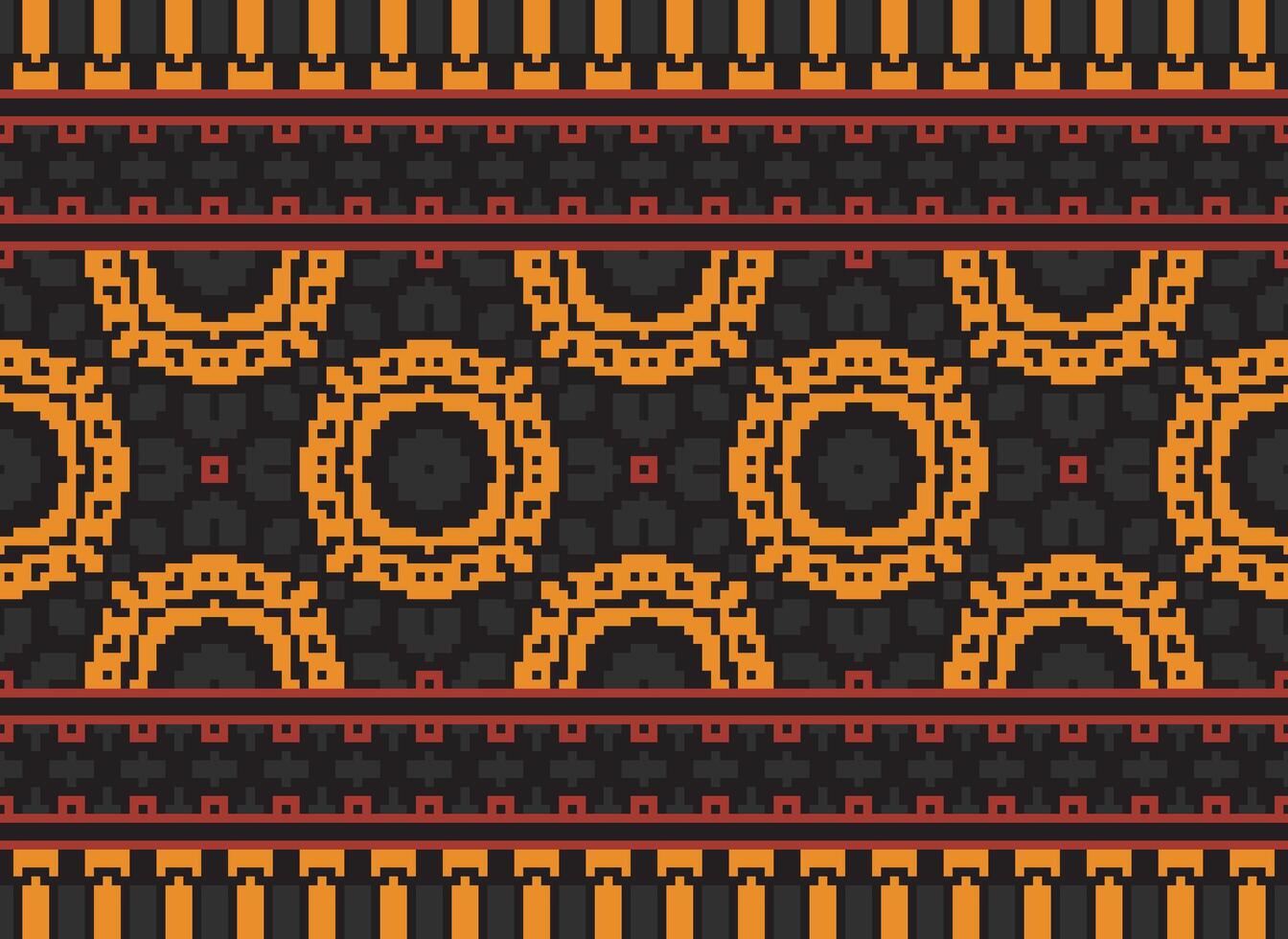 schön Pixel Muster traditionell Volk Stil, geometrisch ethnisch nahtlos Muster Vektor Illustration. Design zum Kreuz Stich, Teppich, Hintergrund, Kleidung, texti Stoff, Verpackung, Batik, Stickerei