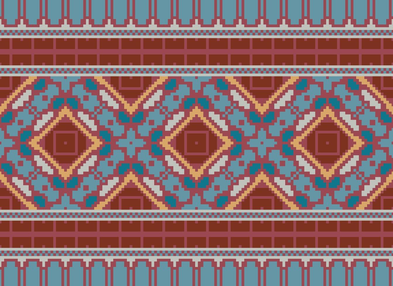 afrikanisch Kreuz Stich Stickerei auf hintergrund.geometrisch ethnisch orientalisch nahtlos Muster traditionell.aztekisch Stil abstrakt Vektor illustration.design zum Textur, Stoff, Kleidung, Verpackung, Teppich.