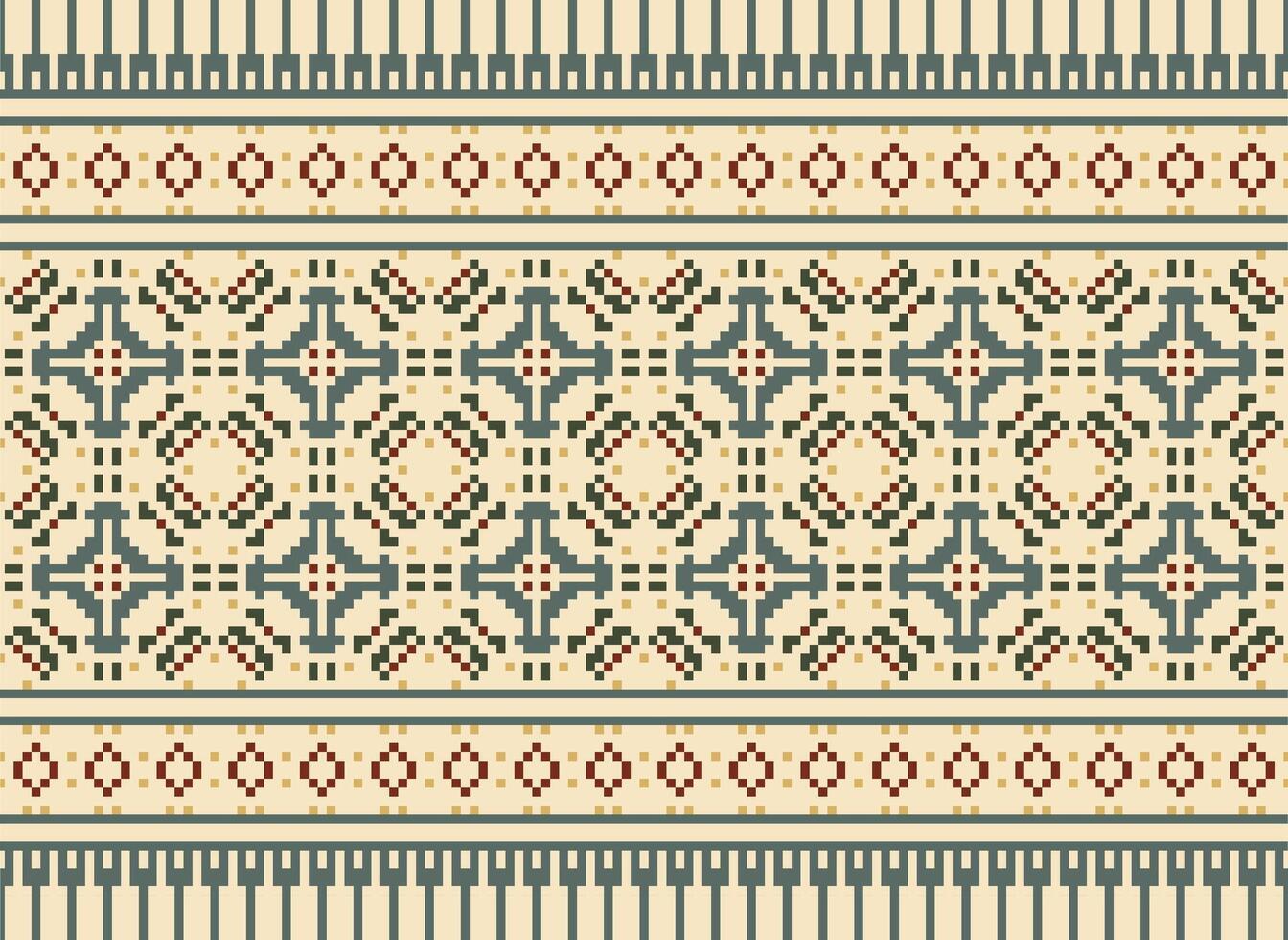 afrikanisch Kreuz Stich Stickerei auf hintergrund.geometrisch ethnisch orientalisch nahtlos Muster traditionell.aztekisch Stil abstrakt Vektor illustration.design zum Textur, Stoff, Kleidung, Verpackung, Teppich.