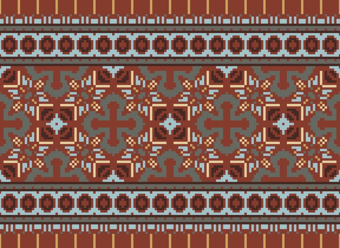 afrikanisch Kreuz Stich Stickerei auf hintergrund.geometrisch ethnisch orientalisch nahtlos Muster traditionell.aztekisch Stil abstrakt Vektor illustration.design zum Textur, Stoff, Kleidung, Verpackung, Teppich.