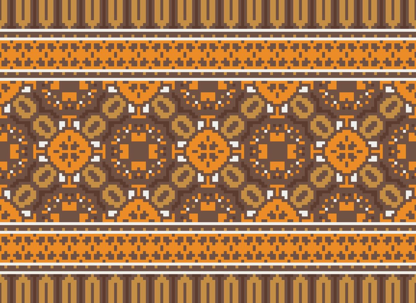 geometrisk etnisk mönster. pixel mönster. design för Kläder, tyg, bakgrund, tapet, omslag, batik. stickat, broderi stil. aztec geometrisk konst prydnad skriva ut. vektor illustration.