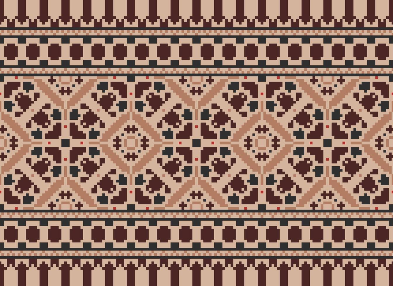 geometrisk etnisk mönster. pixel mönster. design för Kläder, tyg, bakgrund, tapet, omslag, batik. stickat, broderi stil. aztec geometrisk konst prydnad skriva ut. vektor illustration.