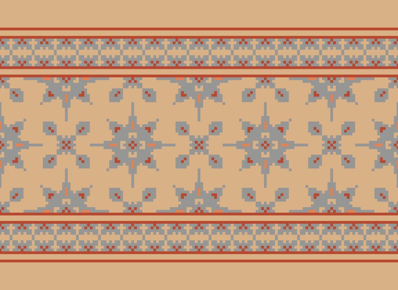 pixel årgångar korsa sy traditionell etnisk mönster paisley blomma ikat bakgrund abstrakt aztec afrikansk indonesiska indisk sömlös mönster för tyg skriva ut trasa klänning matta gardiner och sarong vektor